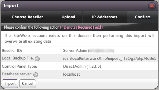 Confirm the Settings are Correct and Click Import